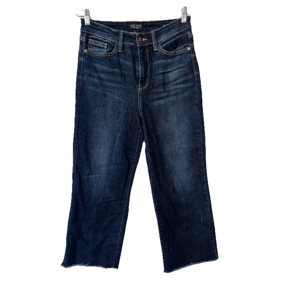 Judy Blue Women's Wide Leg Cropped Jeans Dark Wash‎ Size 5/27